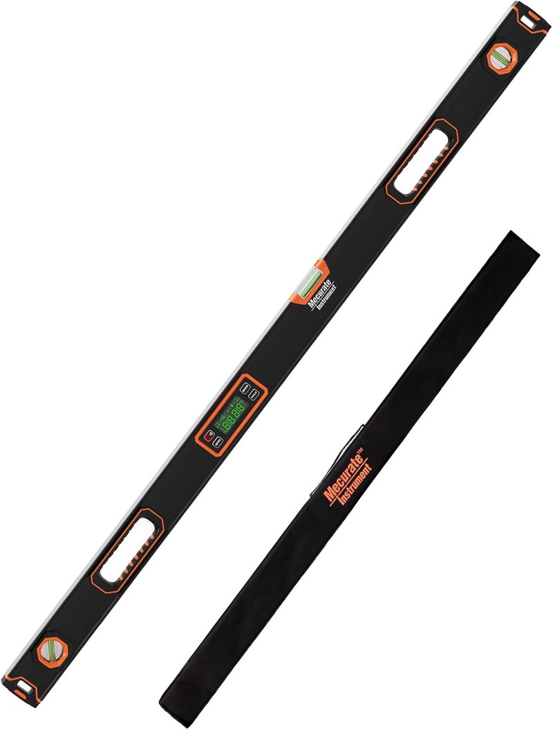 Mecurate 48-Inch Digital Level, Professional Smart Precision Torpedo Level Tool, Bright LCD Display, Audible Alerts, Magnetic Bottom, Dust Water Resistant, with Carrying Case - Image 1
